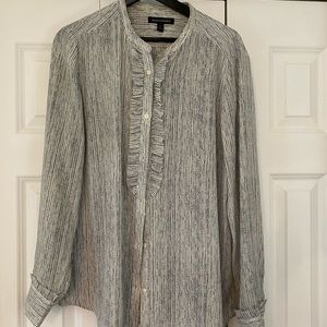 Black & white striped blouse